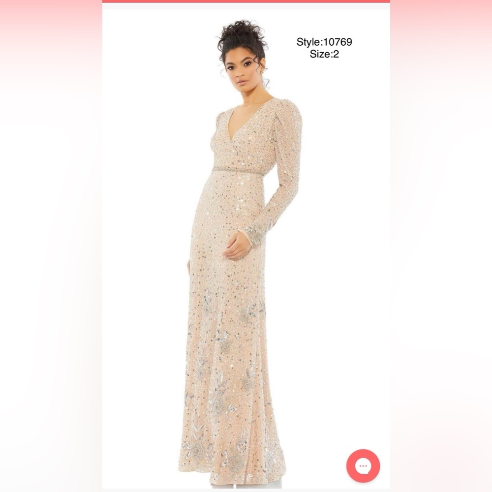 Surplice v neck sheath gown